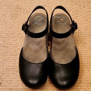 Dansko Sam Black Leather Mary Jane